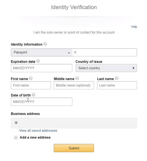 amazon Identify verification