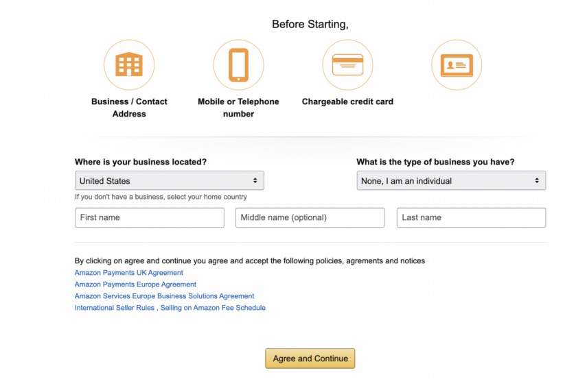 Chuẩn bị thông tin trước khi tạo tài khoản Amazon Seller